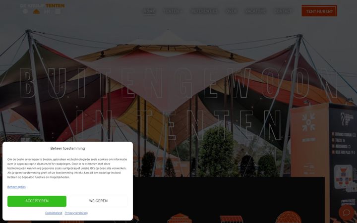 Screenshot of dekruijftenten.nl
