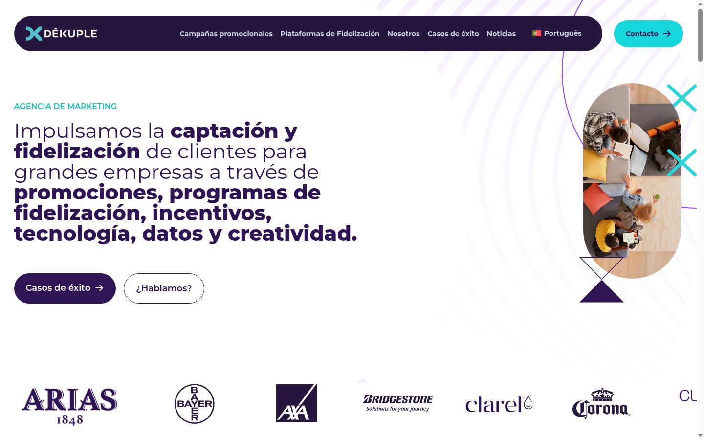 Captura de pantalla del banner de consentimiento mostrado antes de cualquier interacción
