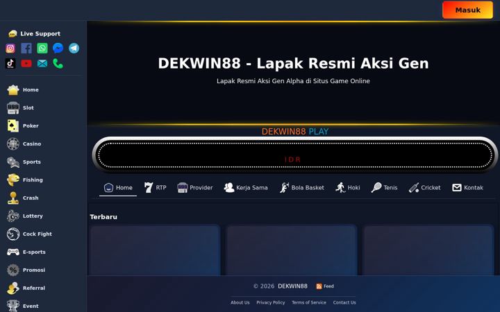 Ekrano kopija dekwin88.net