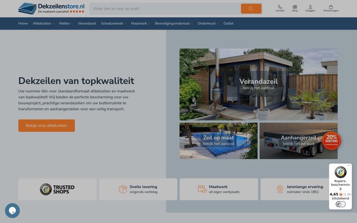 Screenshot of dekzeilenstore.nl