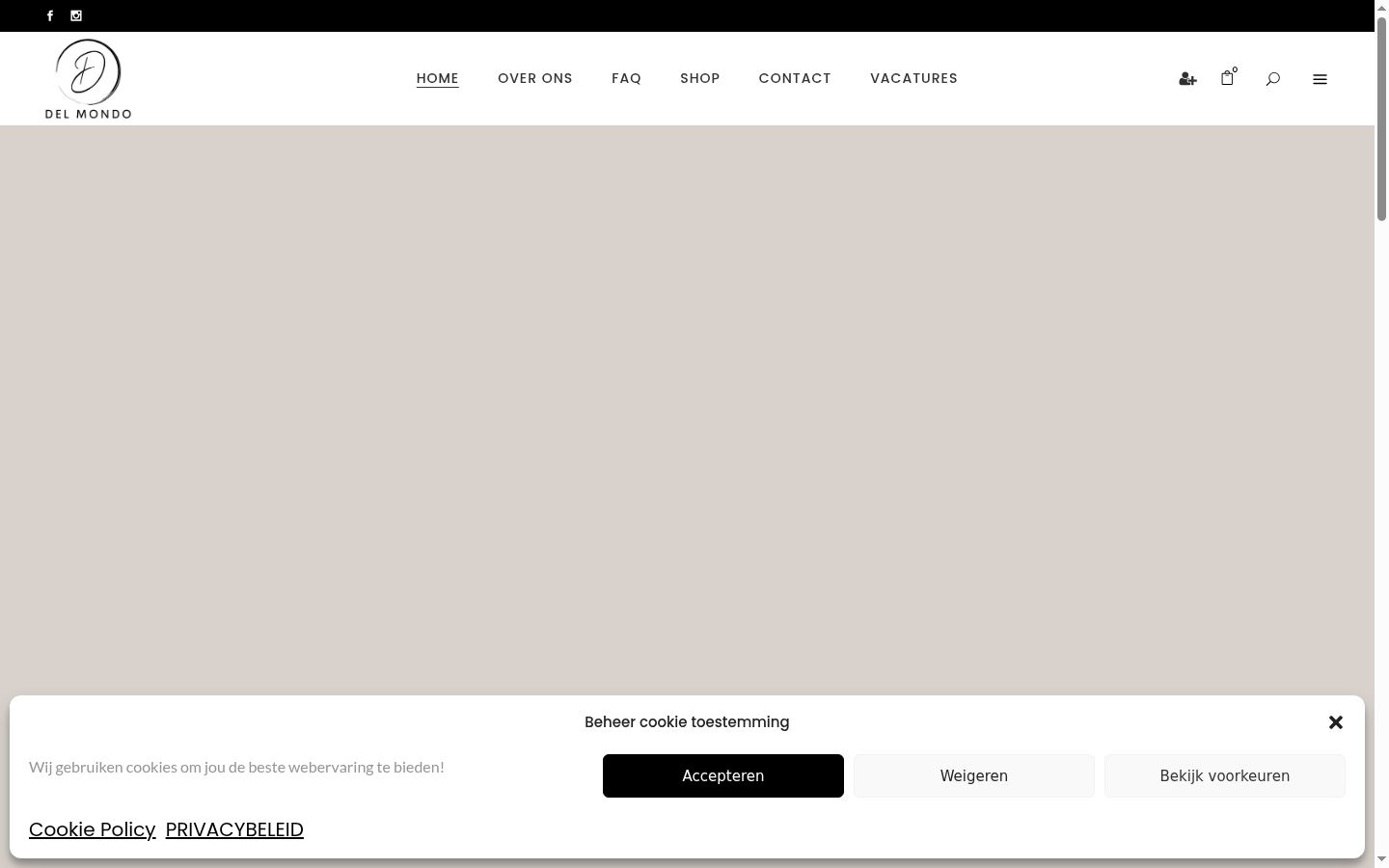 Screenshot of the consent banner shown before any interaction