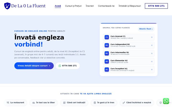 Screenshot του dela0lafluent.ro