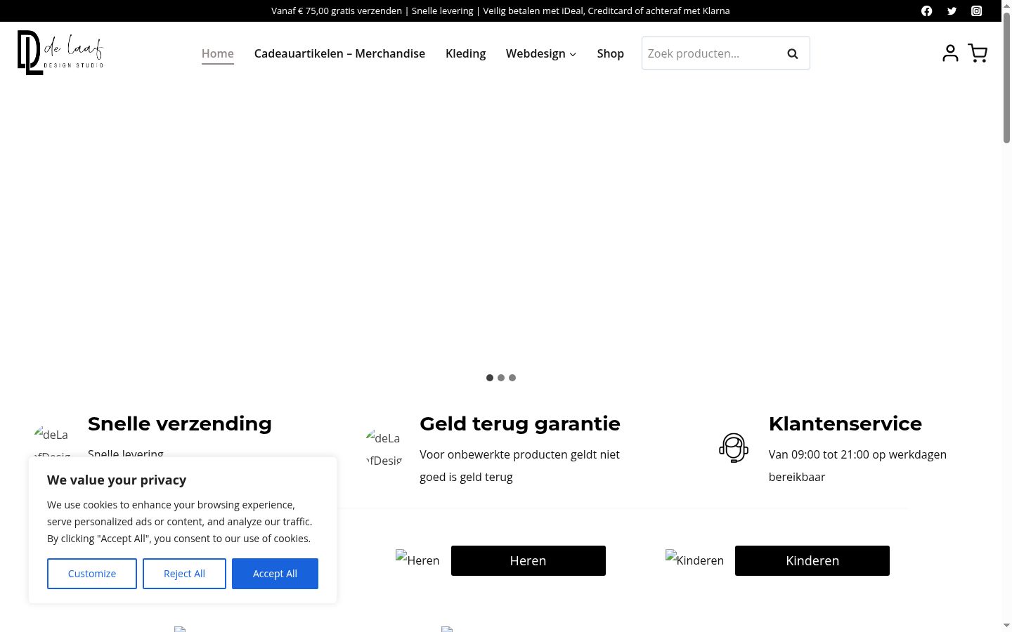 Zrzut ekranu banera zgody wyświetlanego przed jakąkolwiek interakcją