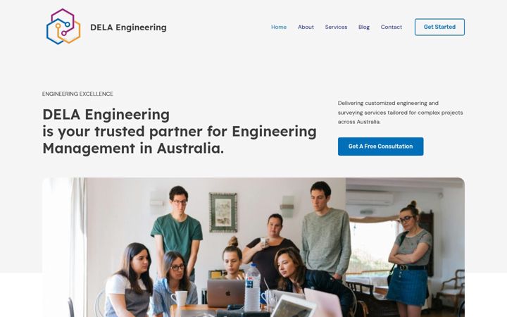 Captura de ecrã de delaengineering.com.au