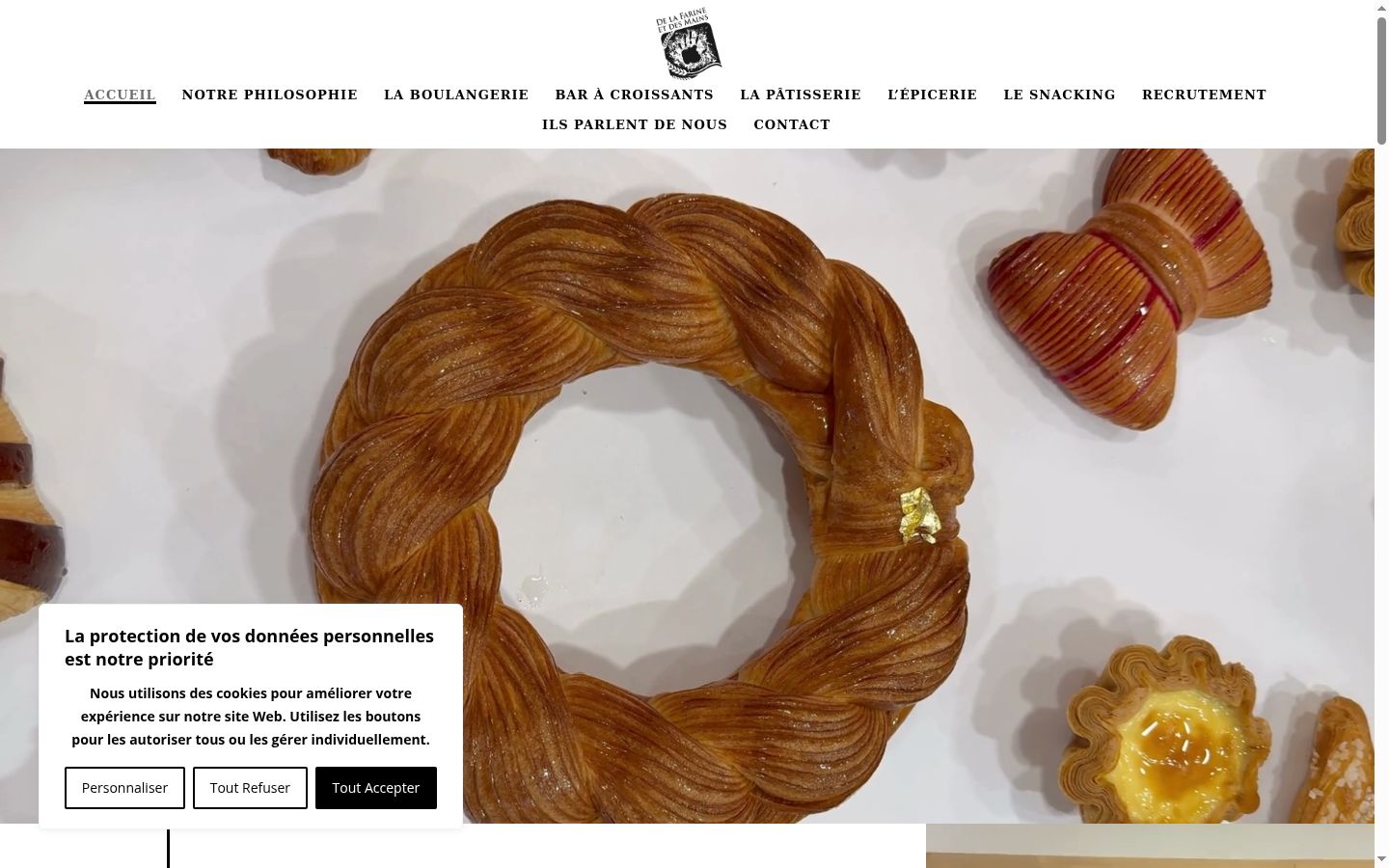 Screenshot of the consent banner shown before any interaction
