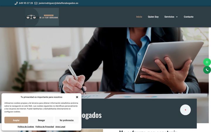 Screenshot van delaflorabogados.es