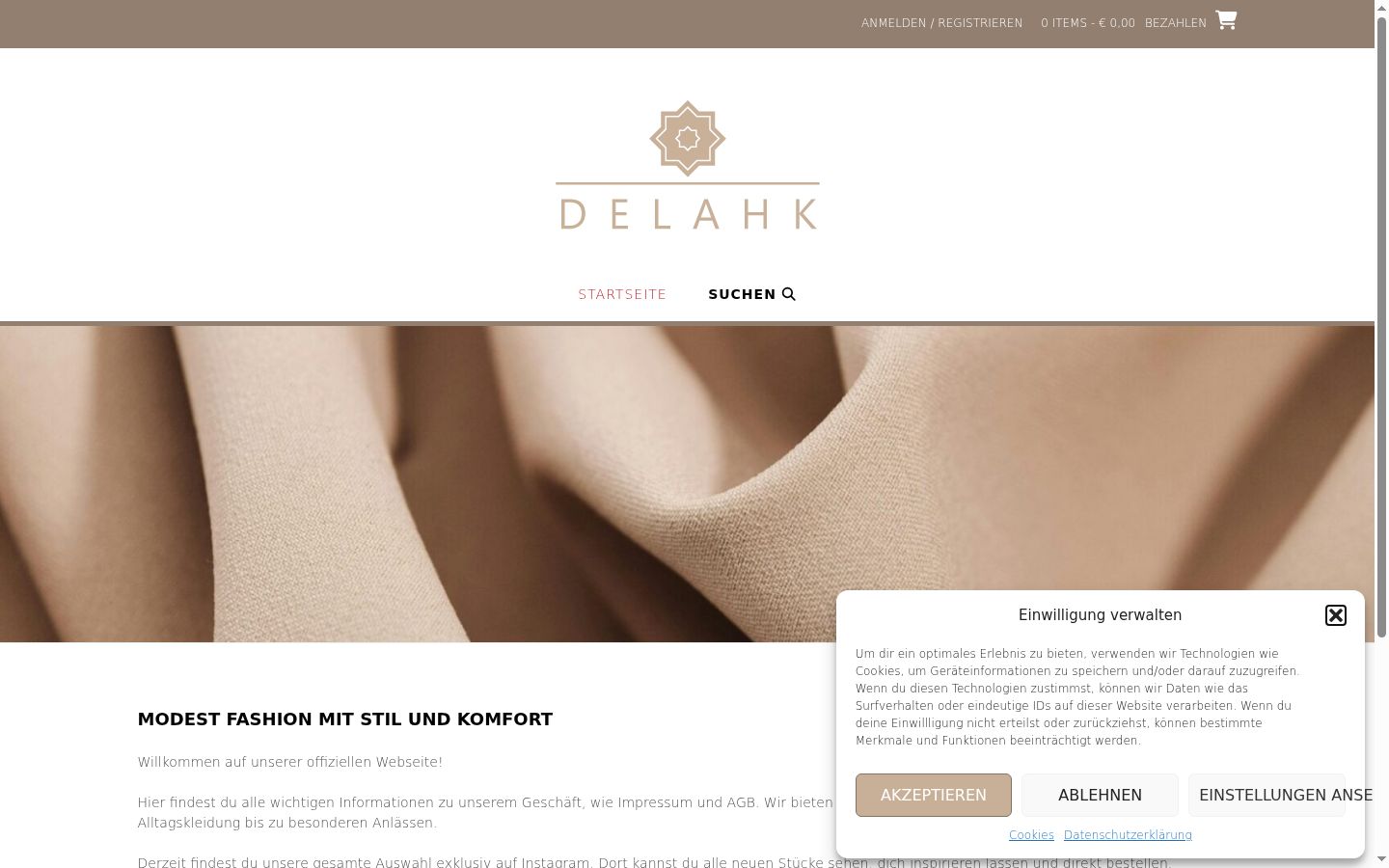 Screenshot of the consent banner shown before any interaction