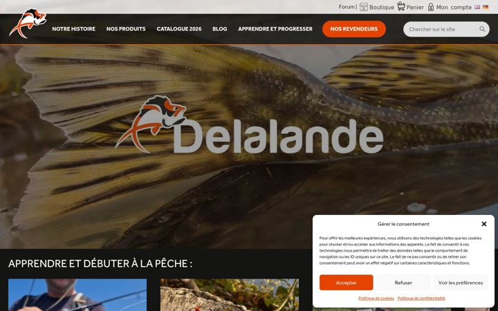 Posnetek zaslona delalande-peche.fr