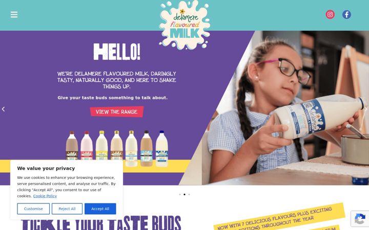 Screenshot of delamereflavouredmilk.co.uk