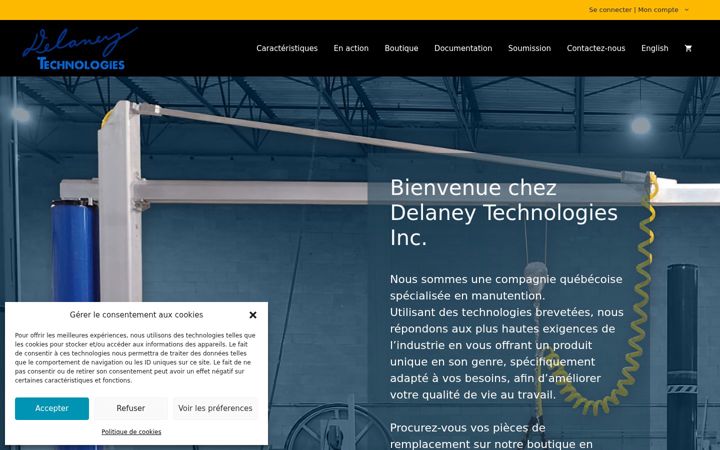 Skärmbild av delaneytechnologies.ca