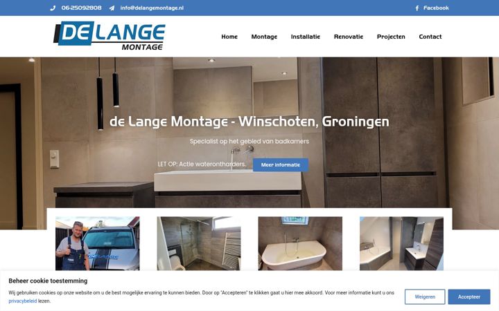 Screenshot of delangemontage.nl