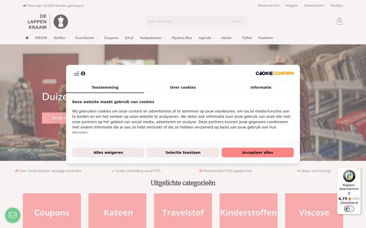 Screenshot of delappenkraam.nl