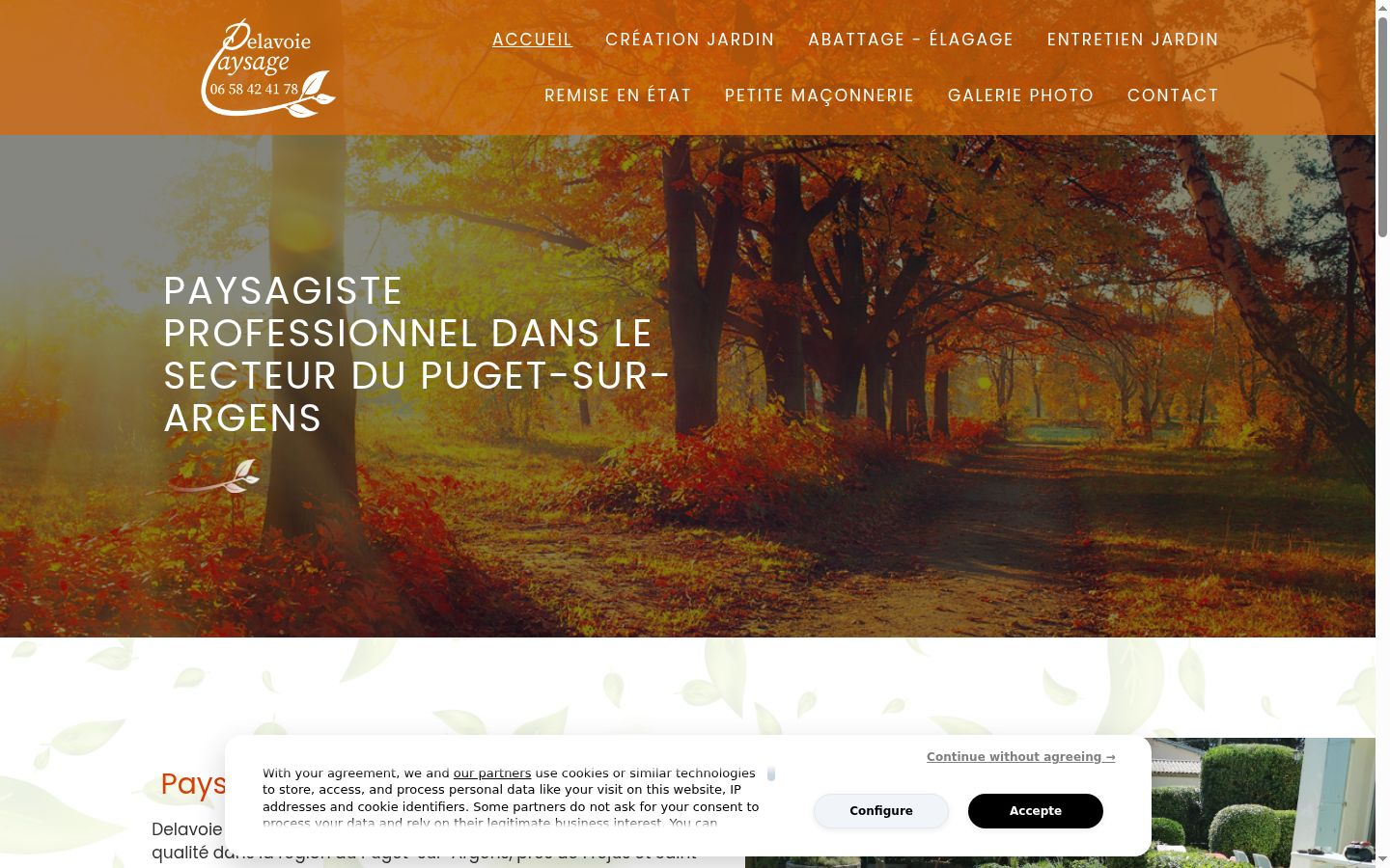 Screenshot of the consent banner shown before any interaction