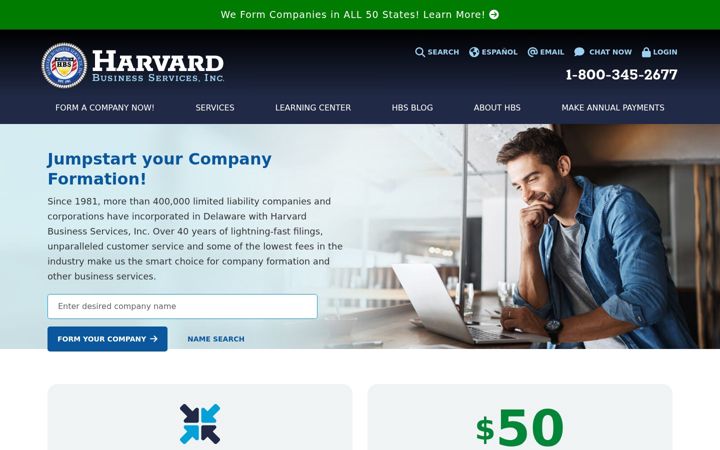 Screenshot of delawareinc.com