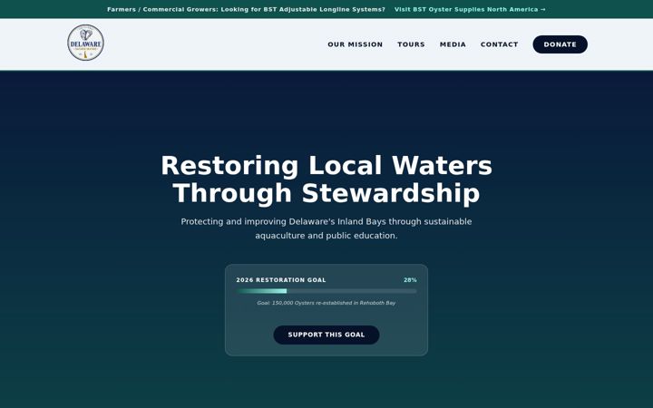 Screenshot of delawareoysters.com