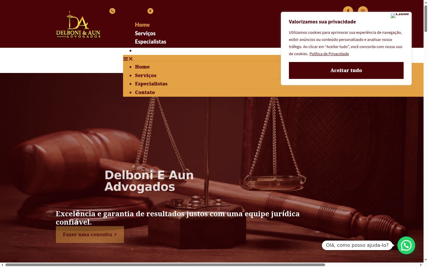 Screenshot del banner di consenso mostrato prima di qualsiasi interazione