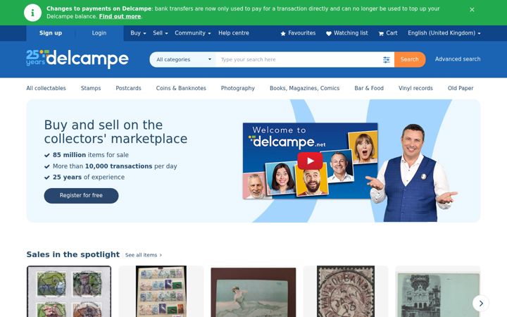 Screenshot of delcampe.be