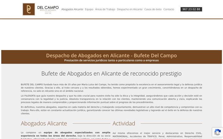 Screenshot του delcampoabogadosalicante.es