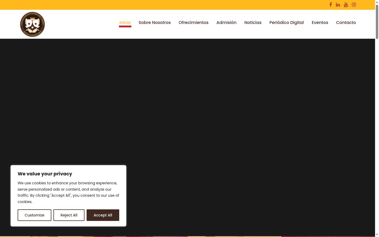Screenshot des Einwilligungsbanners vor jeglicher Interaktion