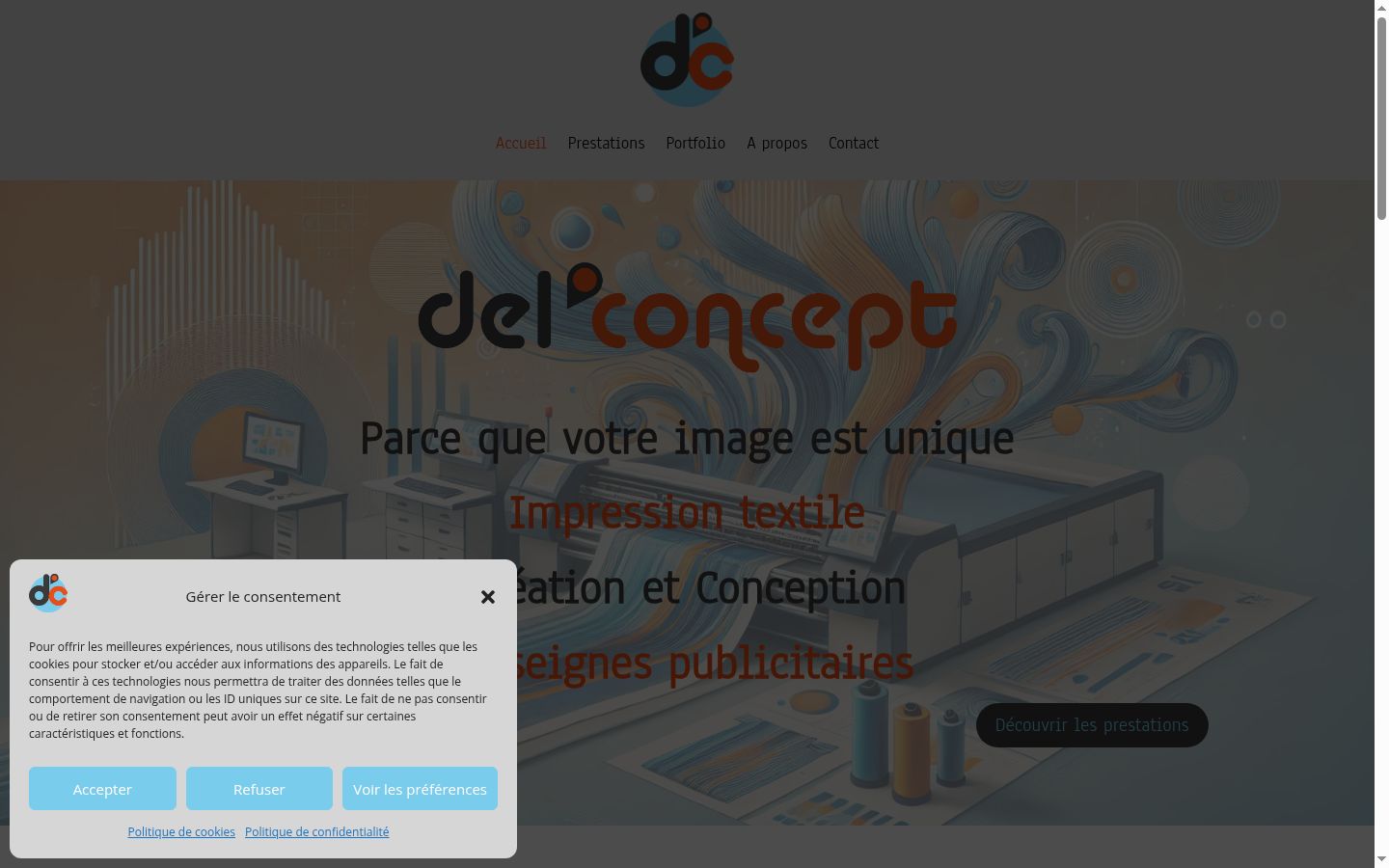 Screenshot of the consent banner shown before any interaction