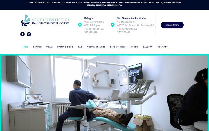 Screenshot of delcorsodentista.it