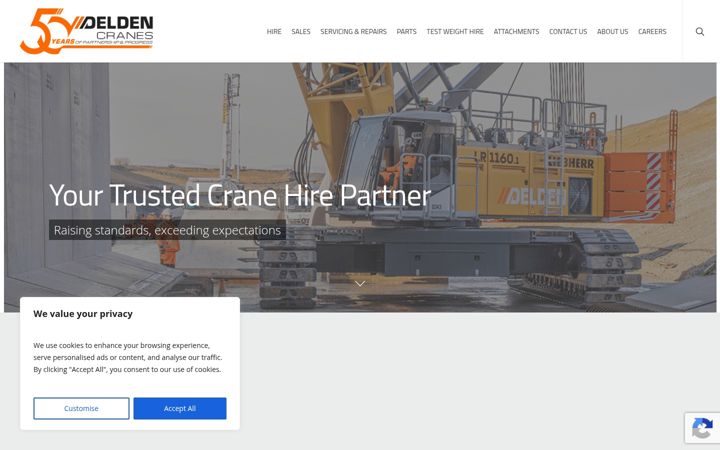 Skjámynd af deldencranes.co.uk