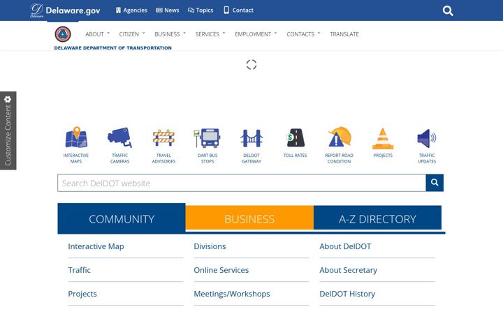 Screenshot of deldot.gov