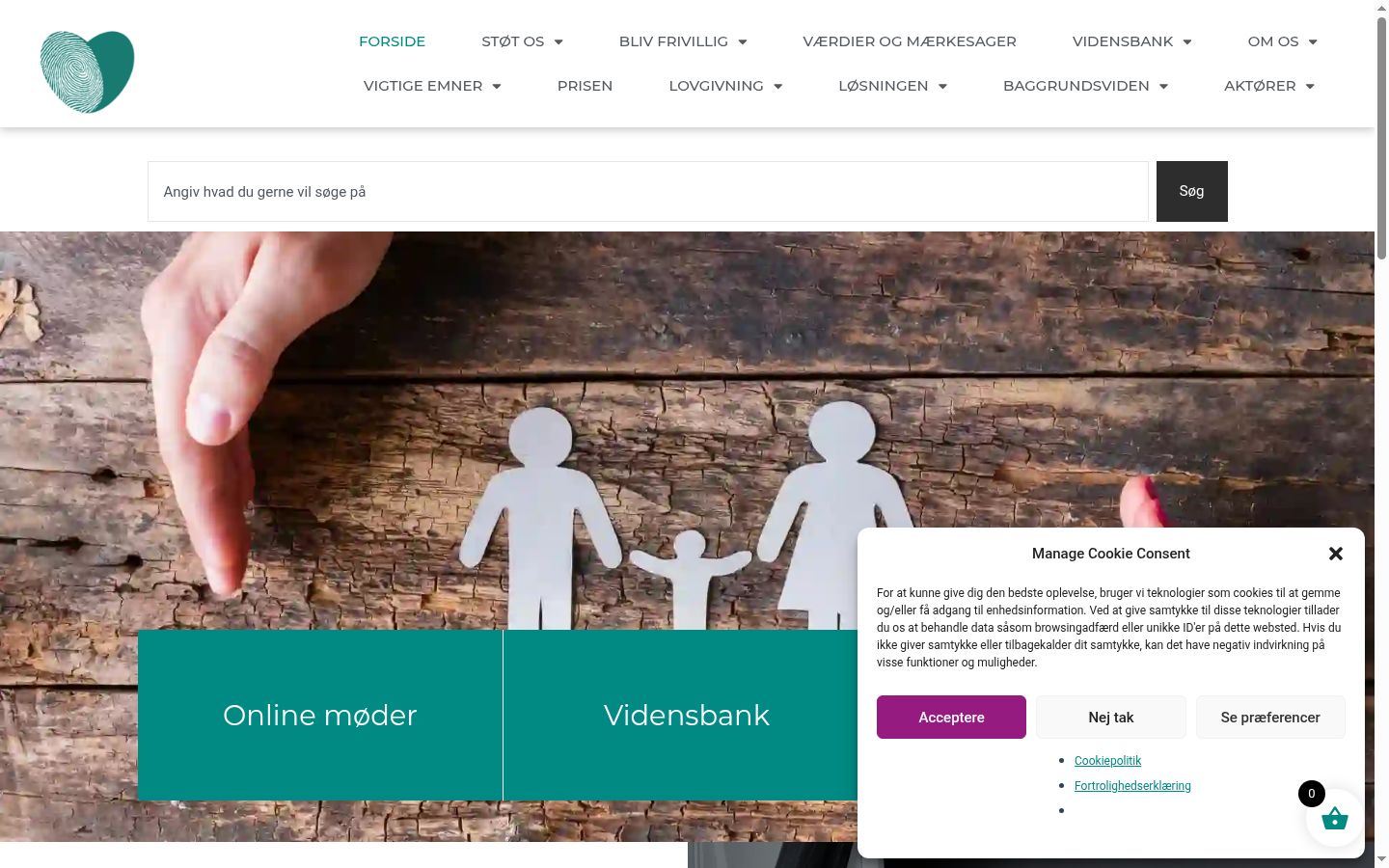 Screenshot of the consent banner shown before any interaction