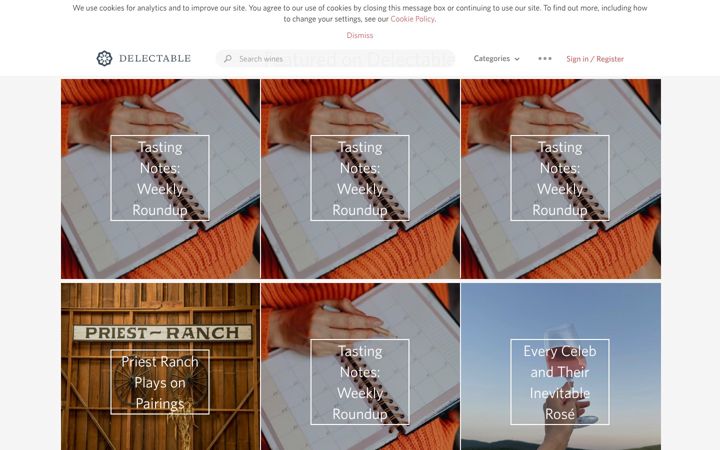 Screenshot of delectable.com