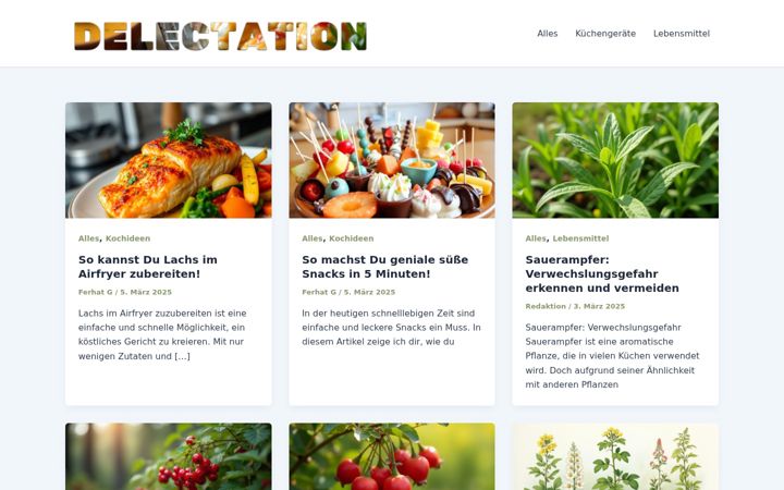 Screenshot of delectation.de