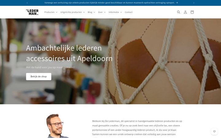 Screenshot of delederman.nl