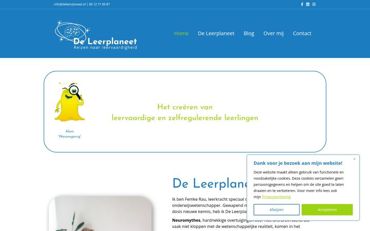 Screenshot of deleerplaneet.nl