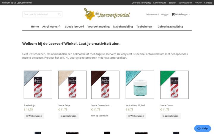 Screenshot of deleerverfwinkel.nl