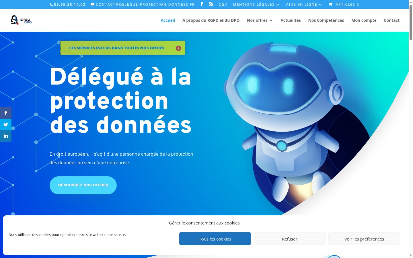 Screenshot of the consent banner shown before any interaction