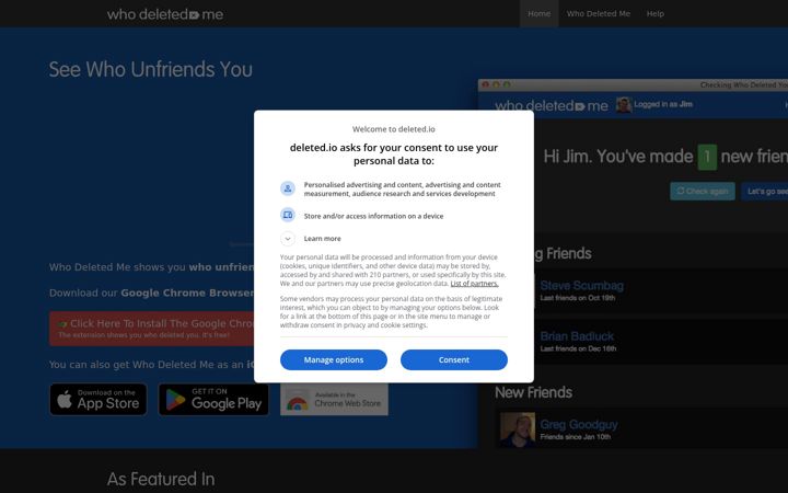 Screenshot of deleted.io