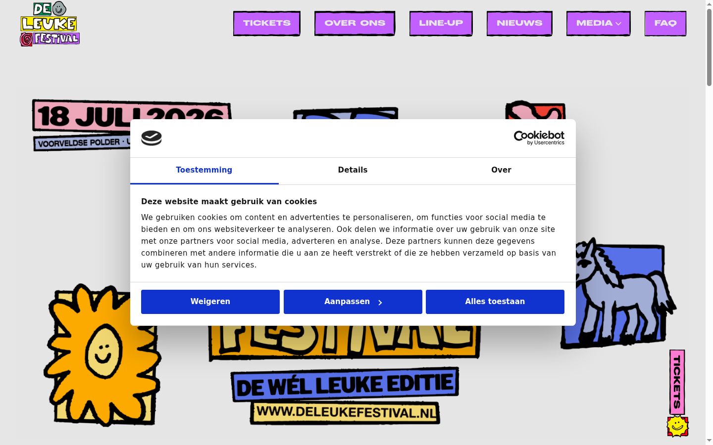 Screenshot of the consent banner shown before any interaction