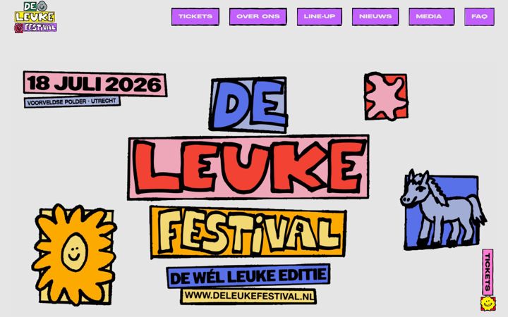 Snimka zaslona za deleukefestival.nl