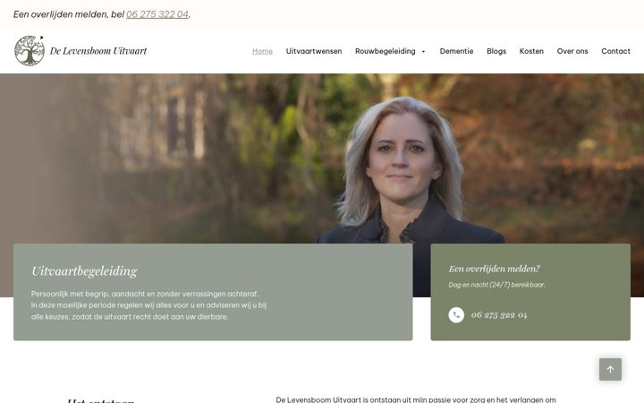 Snimka zaslona za delevensboomuitvaart.nl