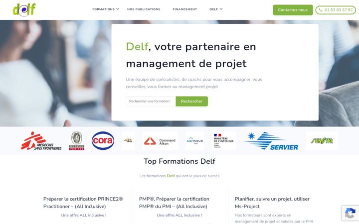 Screenshot of delf.fr