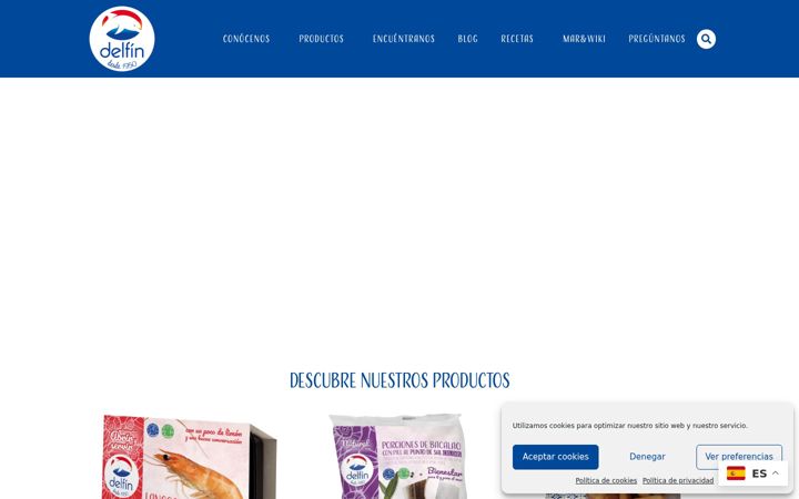 Snimka zaslona za delfinultracongelados.es