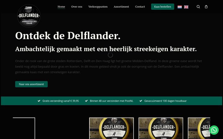 Snimka zaslona za delflander.nl