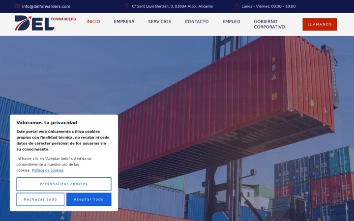 Screenshot of delforwarders.com