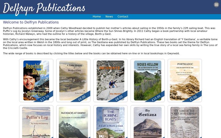 Screenshot of delfrynpublications.co.uk
