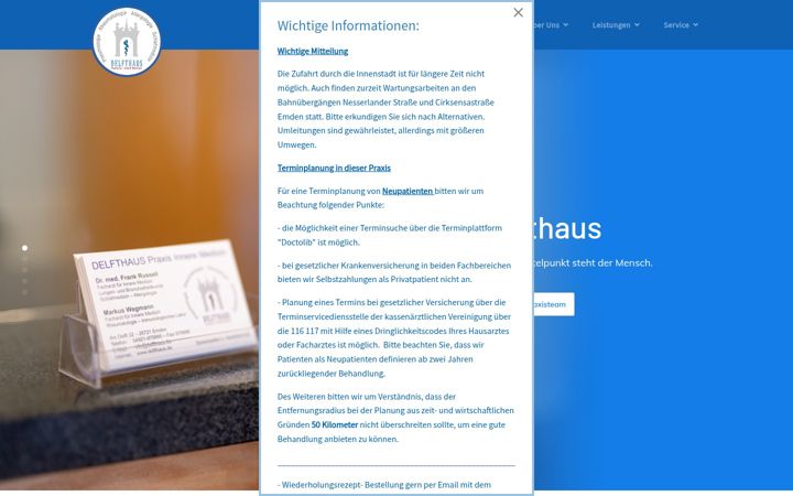 Screenshot of delfthaus.de