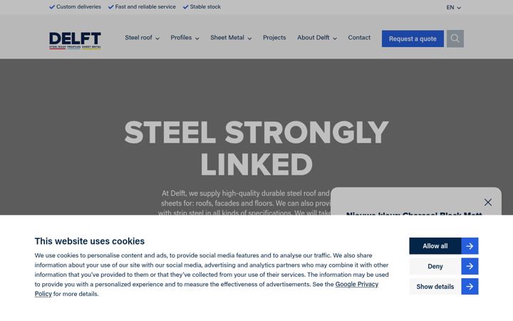 Screenshot of delftmetal.com