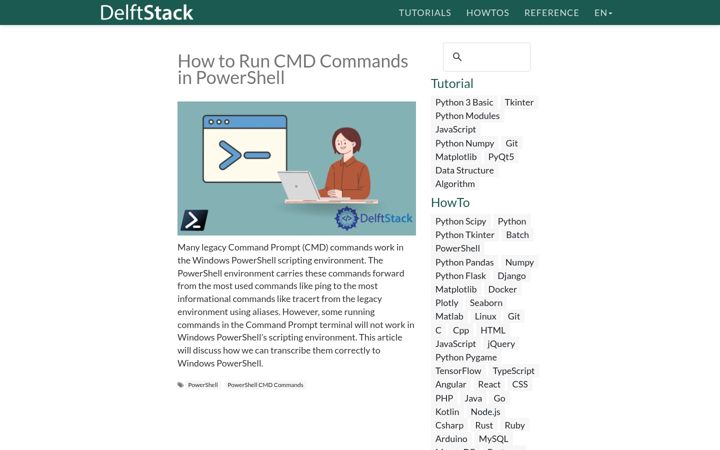 Captura de pantalla de delftstack.com