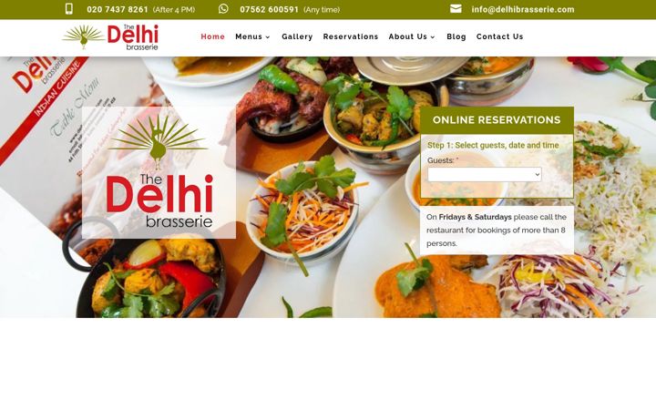 Screenshot of delhibrasserie.com