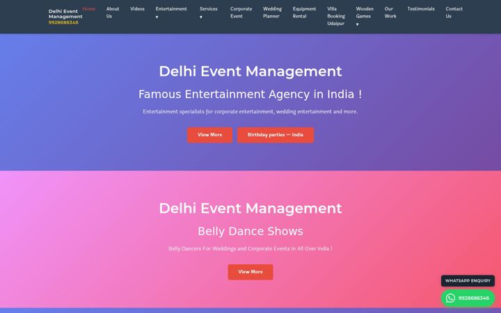 Screenshot of delhieventmanagement.com