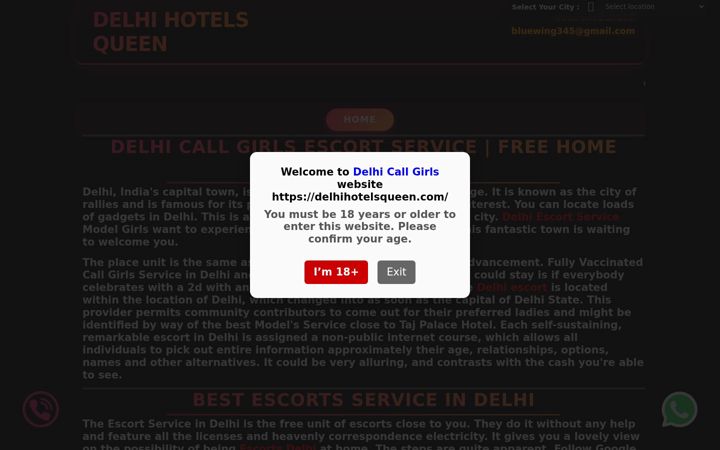 Screenshot of delhihotelsqueen.com