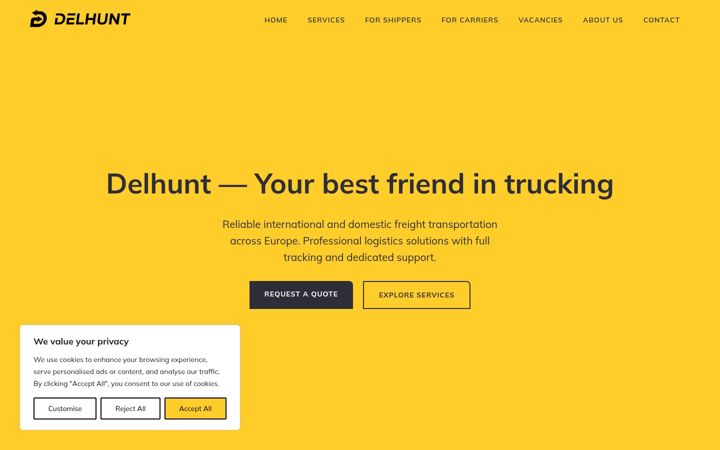 Screenshot of delhunt.com